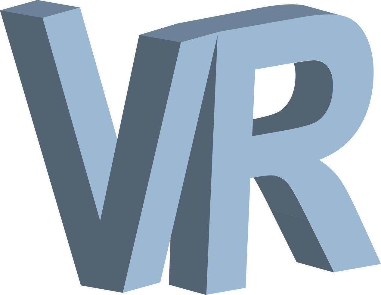 vr virtuell verklighet brev v och r vektor