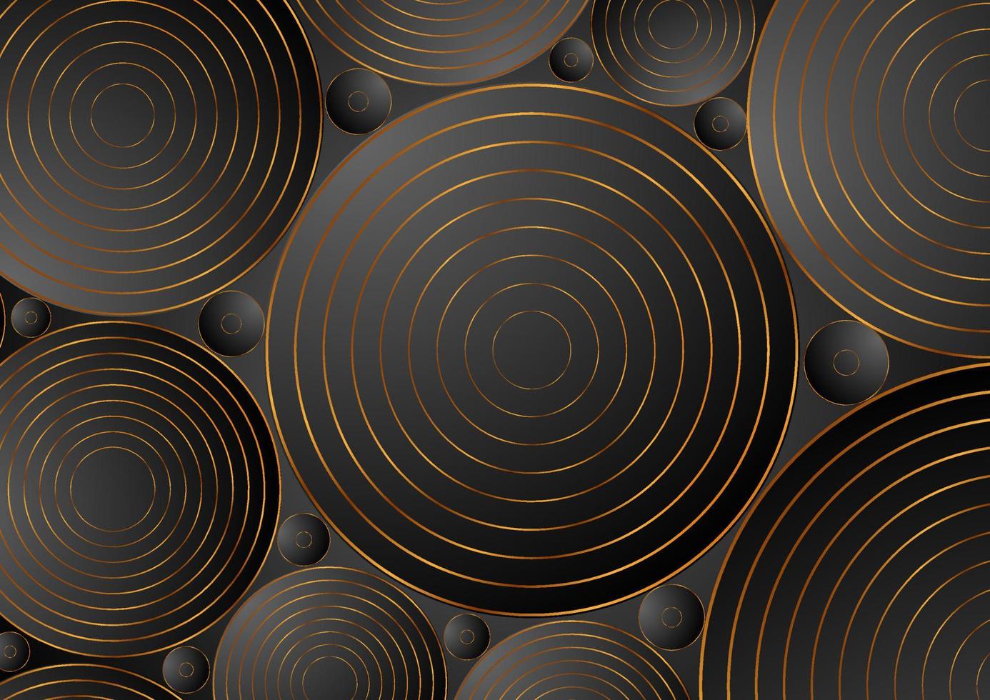 schwarz Bronze- Kreise abstrakt korporativ Hintergrund vektor