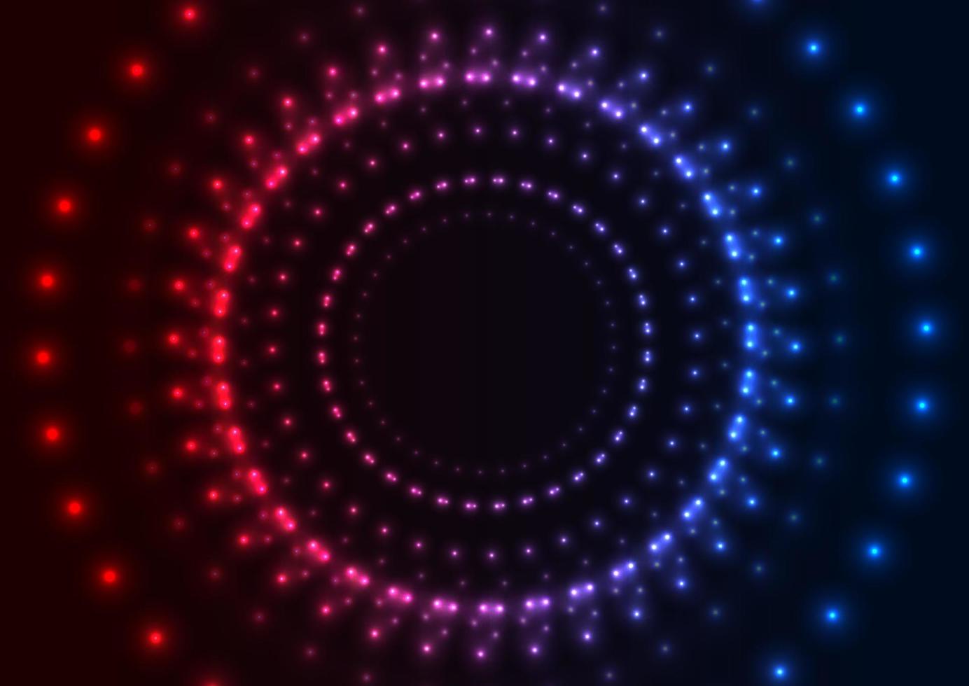 Blau rot Neon- Laser- gepunktet Kreise Technologie Hintergrund vektor