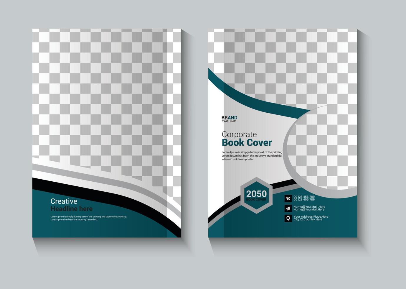 modern och rena företag bok omslag design vektor