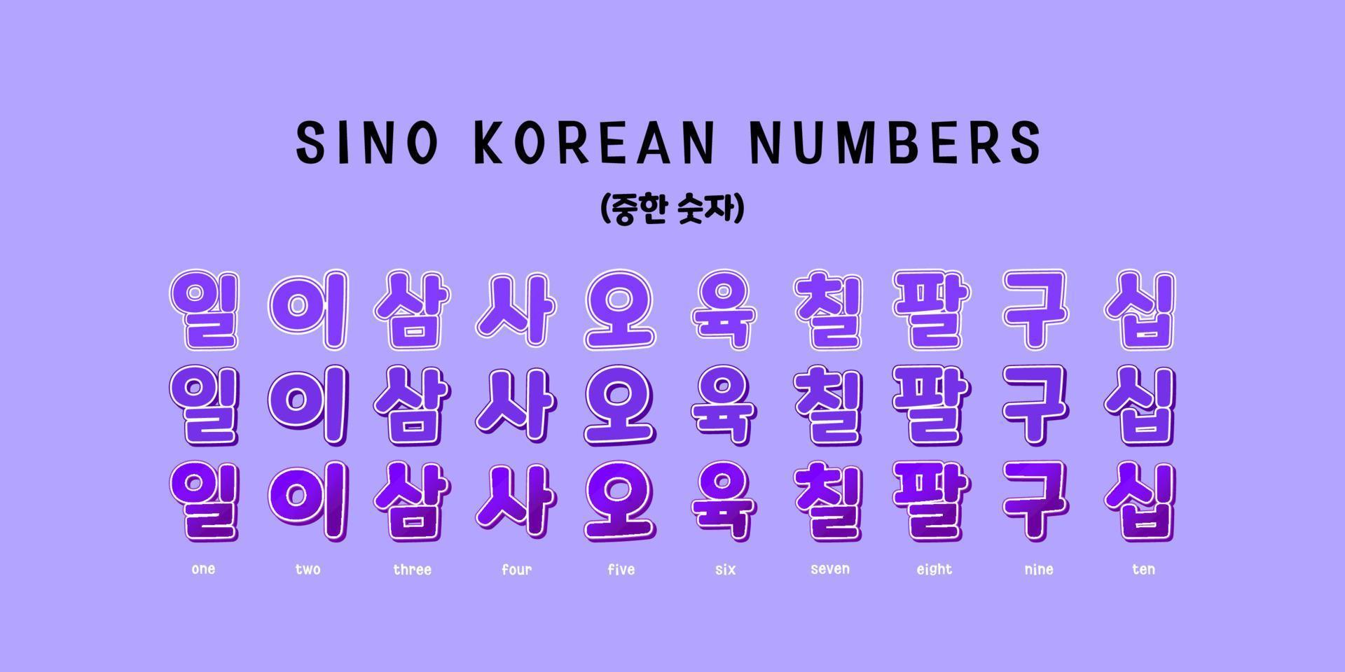 sino koreanska tal typografi vektor