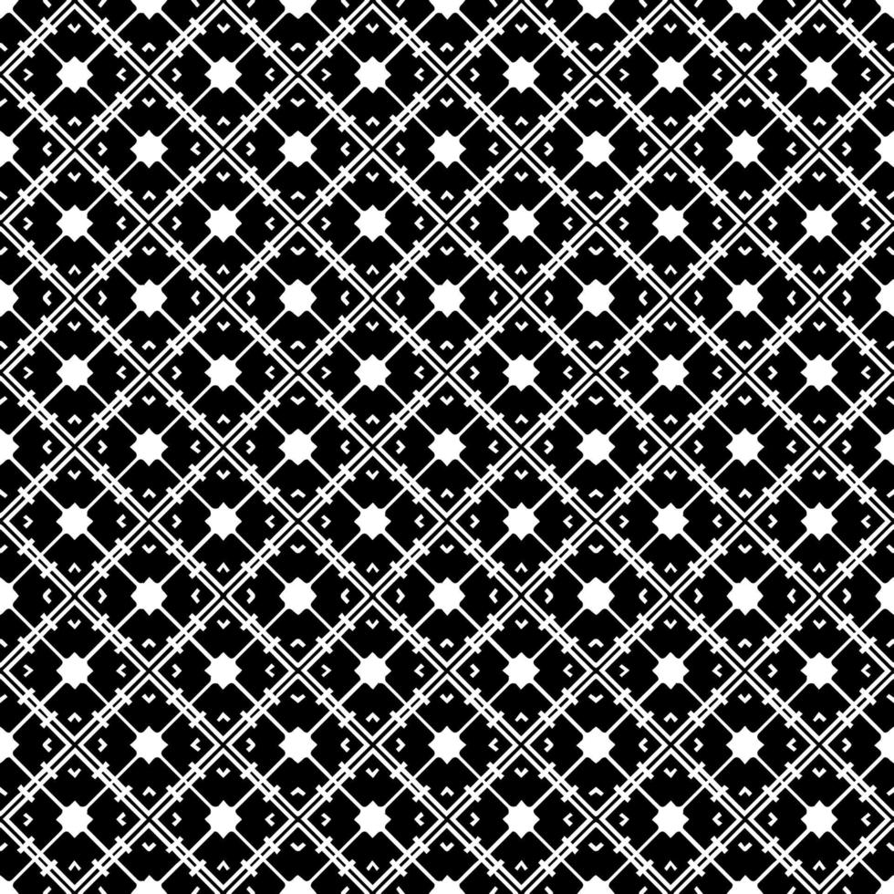 Schwarz-Weiß-nahtlose Mustertextur. Ziergrafikdesign in Graustufen. vektor