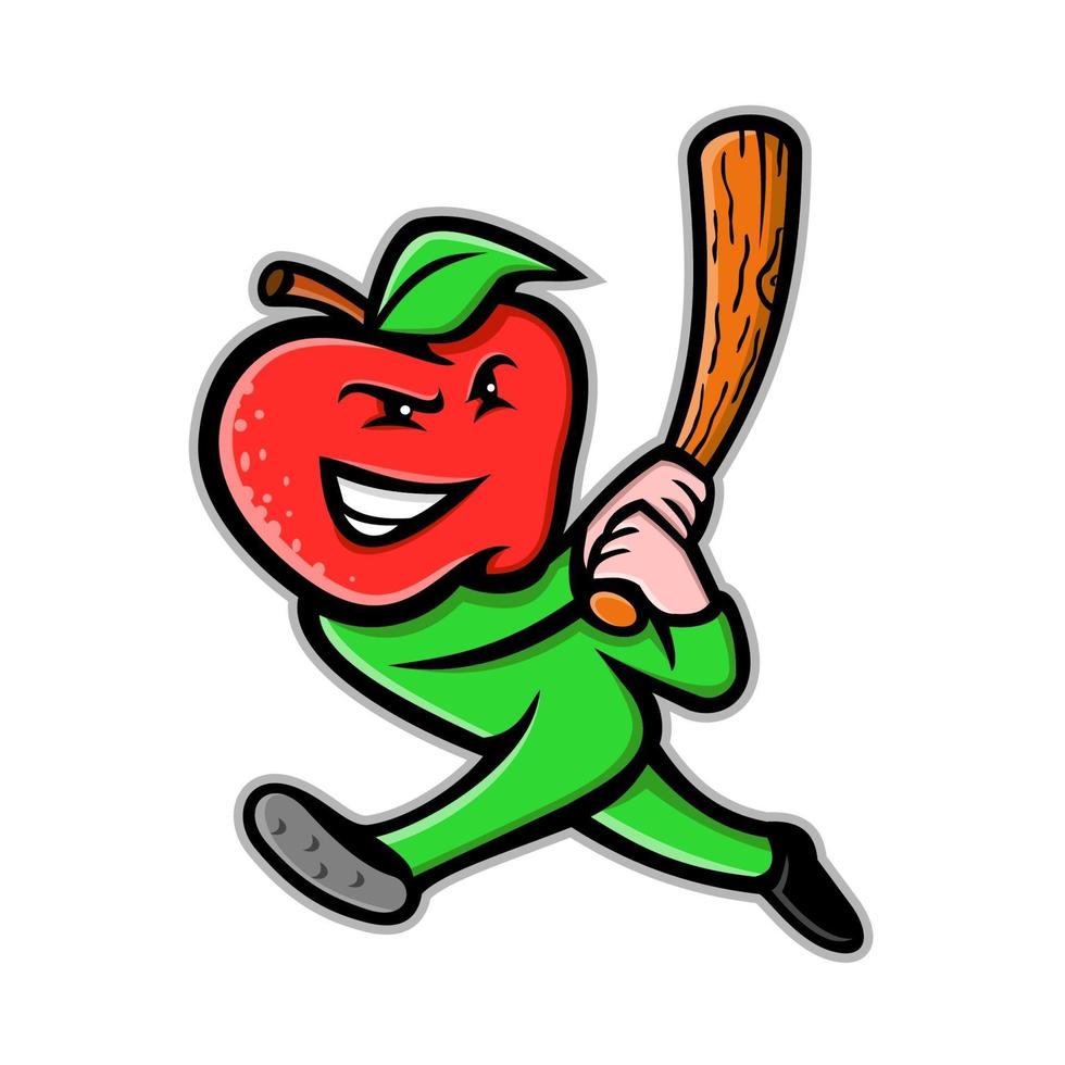 Apfel schlagen Baseballschläger vektor