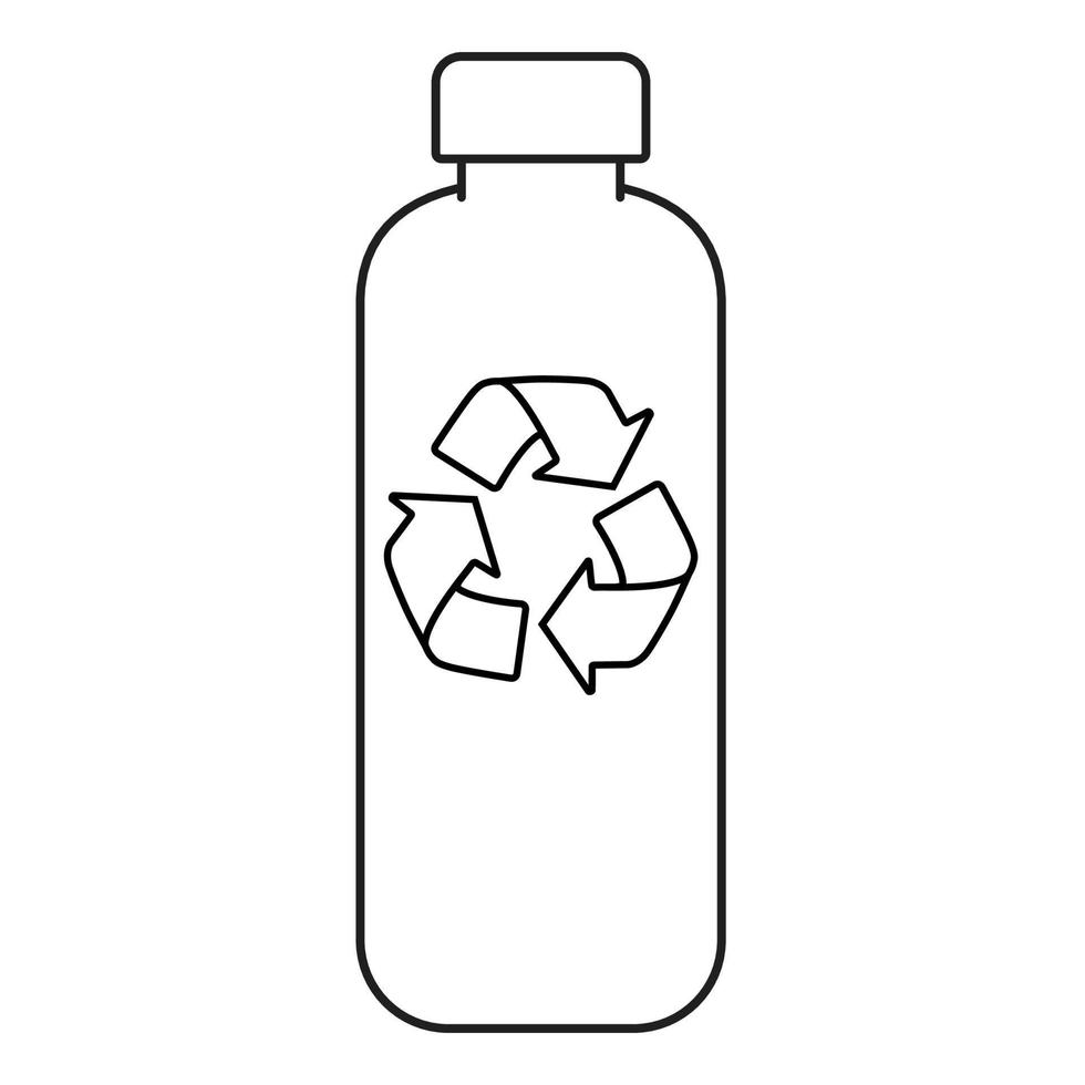 Flasche Recycling mit recycelt Logo Symbol. Vektor Illustration eben Design Element zum Webseite oder Anwendung, Grafik, Logo, Sozial Medien, Handy, Mobiltelefon Anwendung, ui.