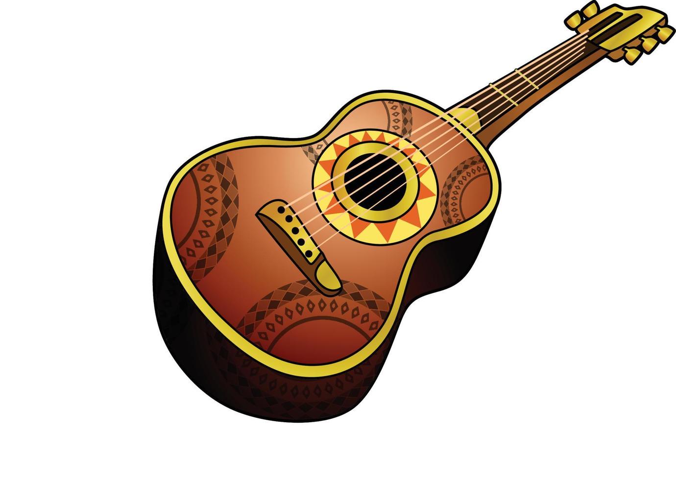 mexikansk gitarr tecknad serie stil vektor illustration