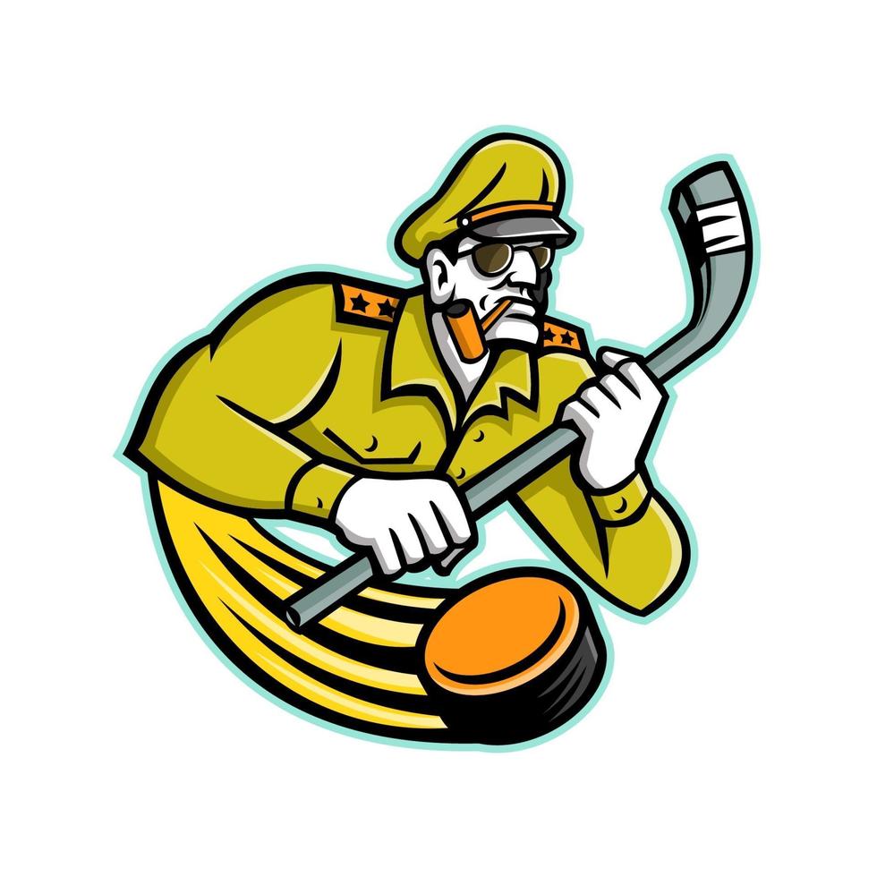armé general ishockey maskot vektor