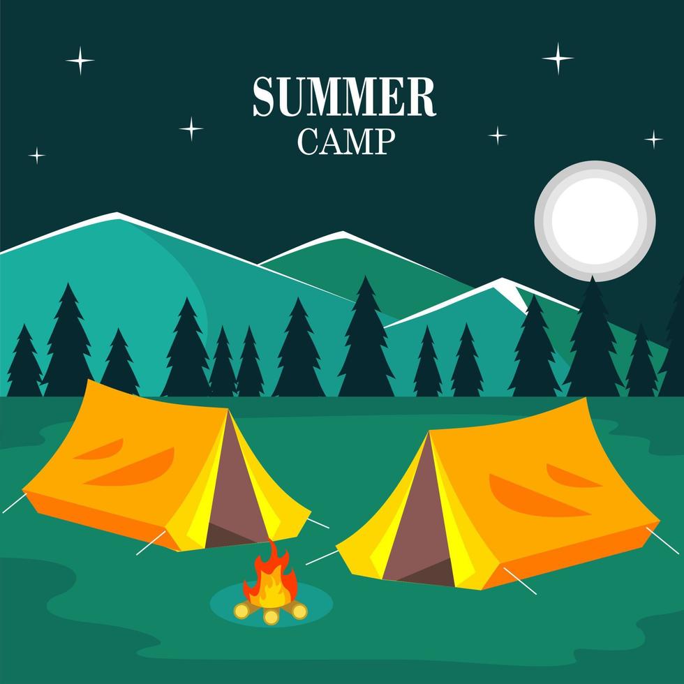 Sommer- Camping Landschaft vektor