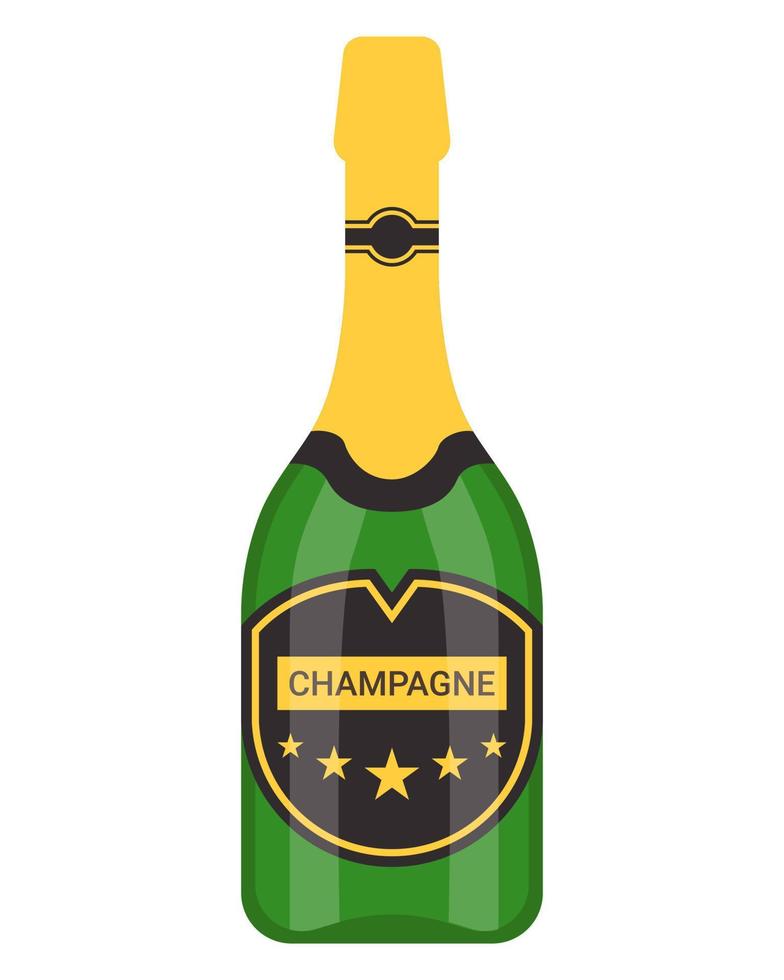 flaska av gnistrande champagne. vektor illustration.