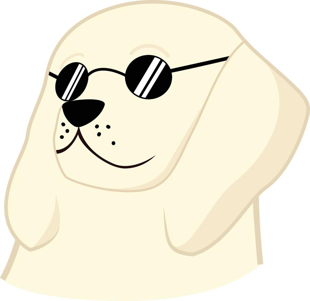 Labrador Retriever Hündchen oder Hund mit Sonnenbrille Kopfschuss Vektor Illustration Clip Kunst