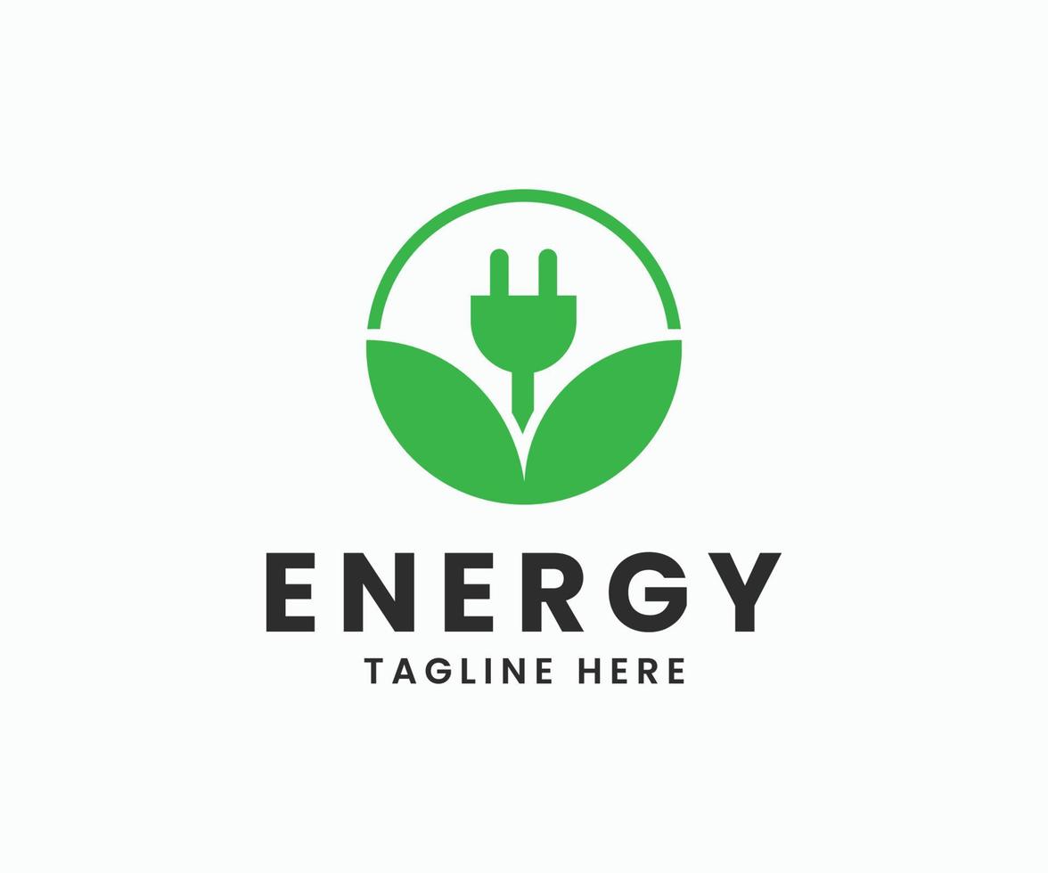 eco grön energi logotyp design vektor mall