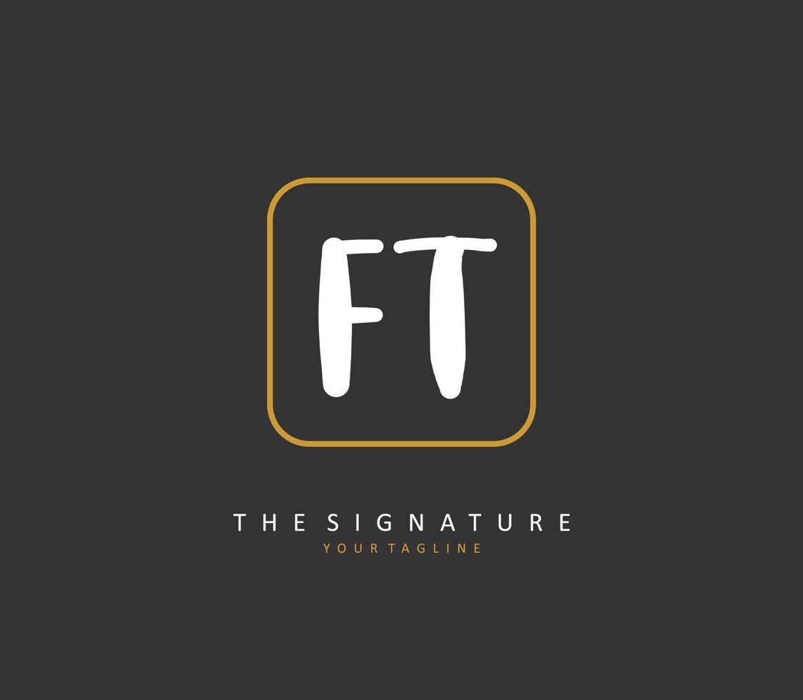 f t ft Initiale Brief Handschrift und Unterschrift Logo. ein Konzept Handschrift Initiale Logo mit Vorlage Element. vektor