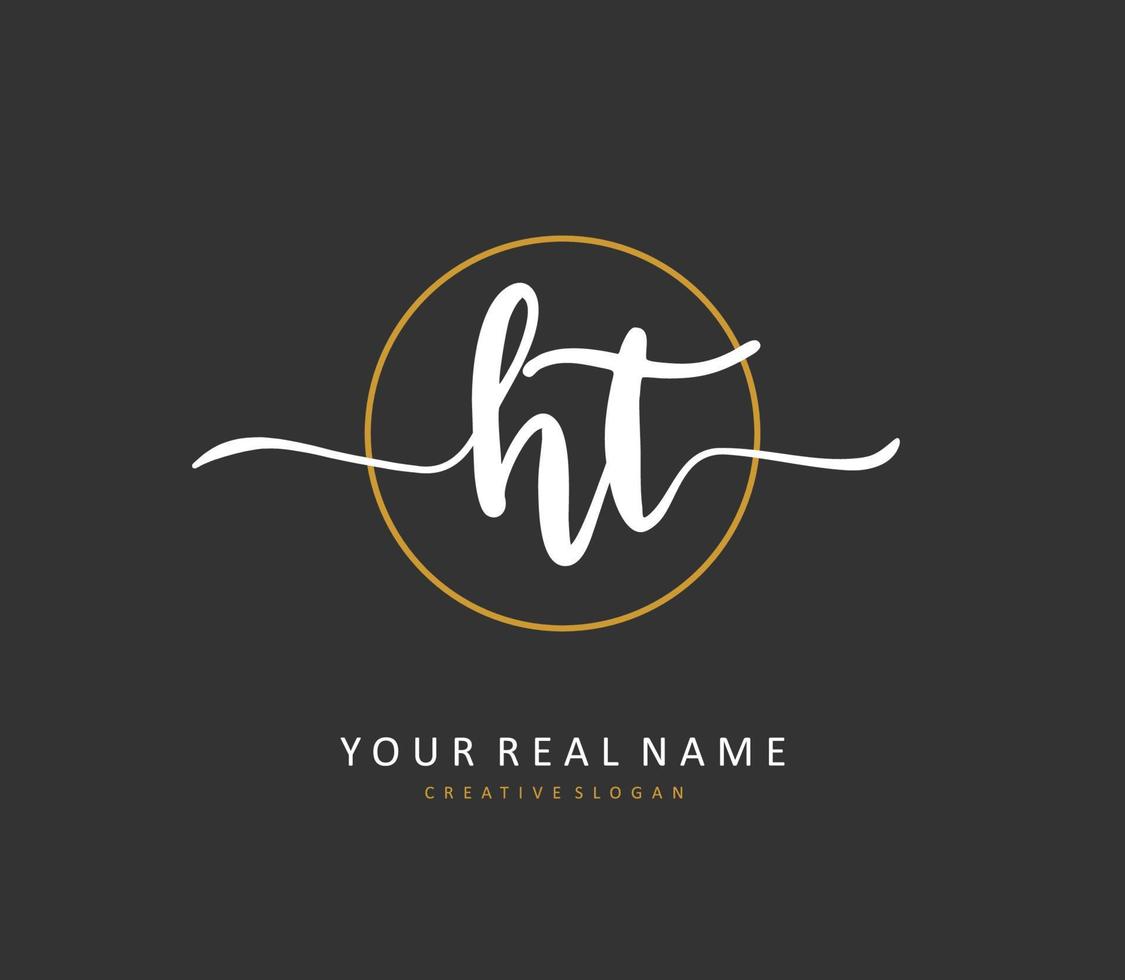 h t ht Initiale Brief Handschrift und Unterschrift Logo. ein Konzept Handschrift Initiale Logo mit Vorlage Element. vektor