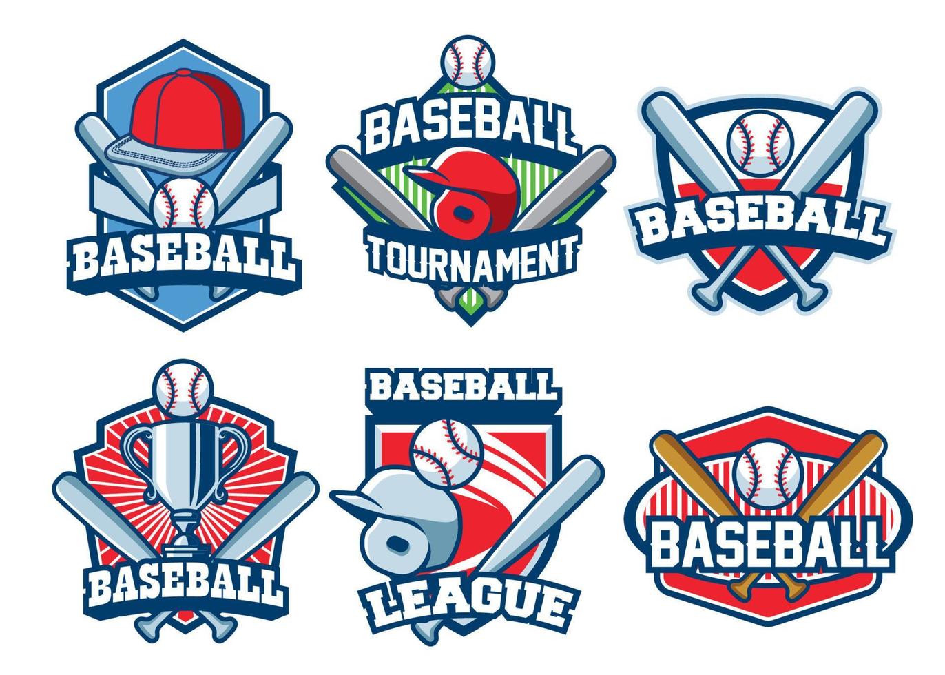 Baseball Abzeichen Design einstellen vektor