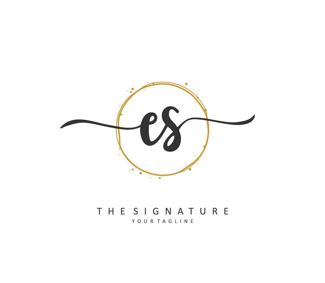 e s es Initiale Brief Handschrift und Unterschrift Logo. ein Konzept Handschrift Initiale Logo mit Vorlage Element. vektor