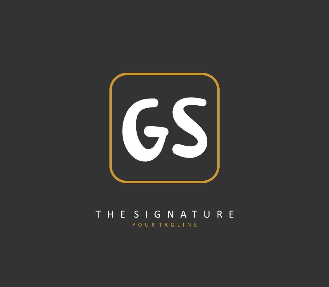 g s gs första brev handstil och signatur logotyp. en begrepp handstil första logotyp med mall element. vektor
