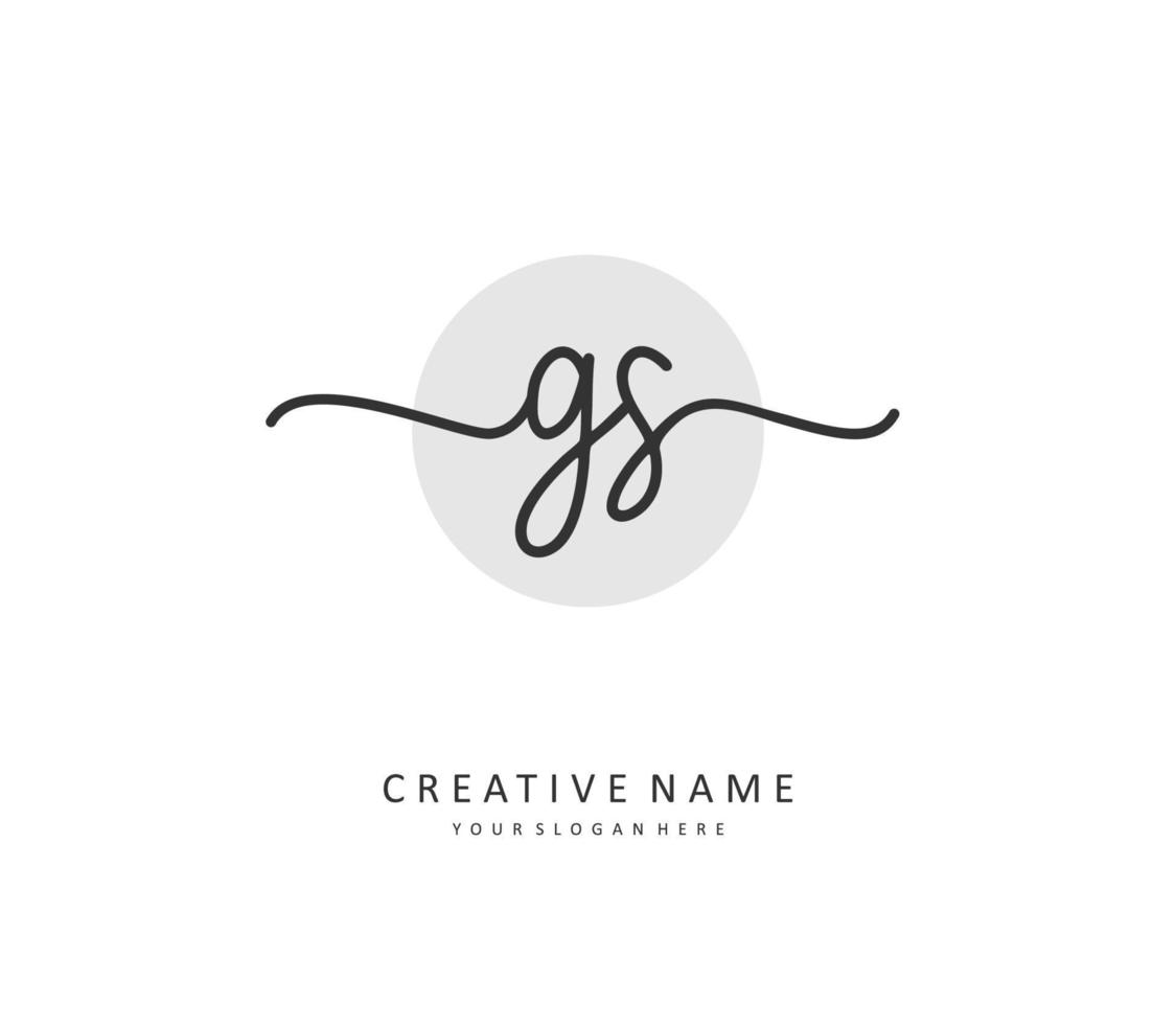 G s gs Initiale Brief Handschrift und Unterschrift Logo. ein Konzept Handschrift Initiale Logo mit Vorlage Element. vektor