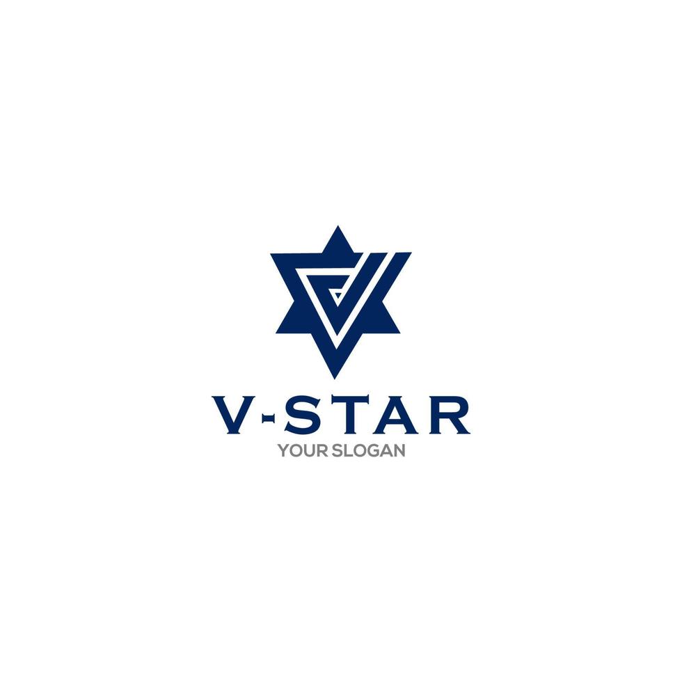 v stjärna logotyp design vektor