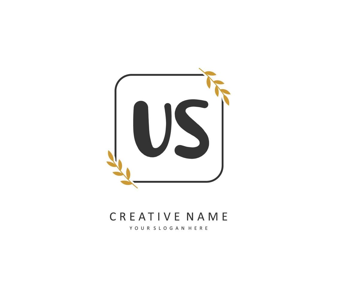 u s uns Initiale Brief Handschrift und Unterschrift Logo. ein Konzept Handschrift Initiale Logo mit Vorlage Element. vektor