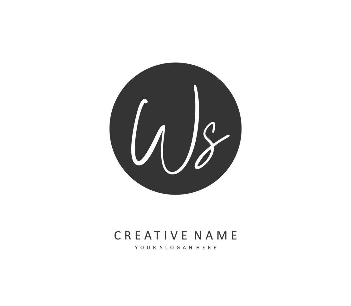 w s ws första brev handstil och signatur logotyp. en begrepp handstil första logotyp med mall element. vektor