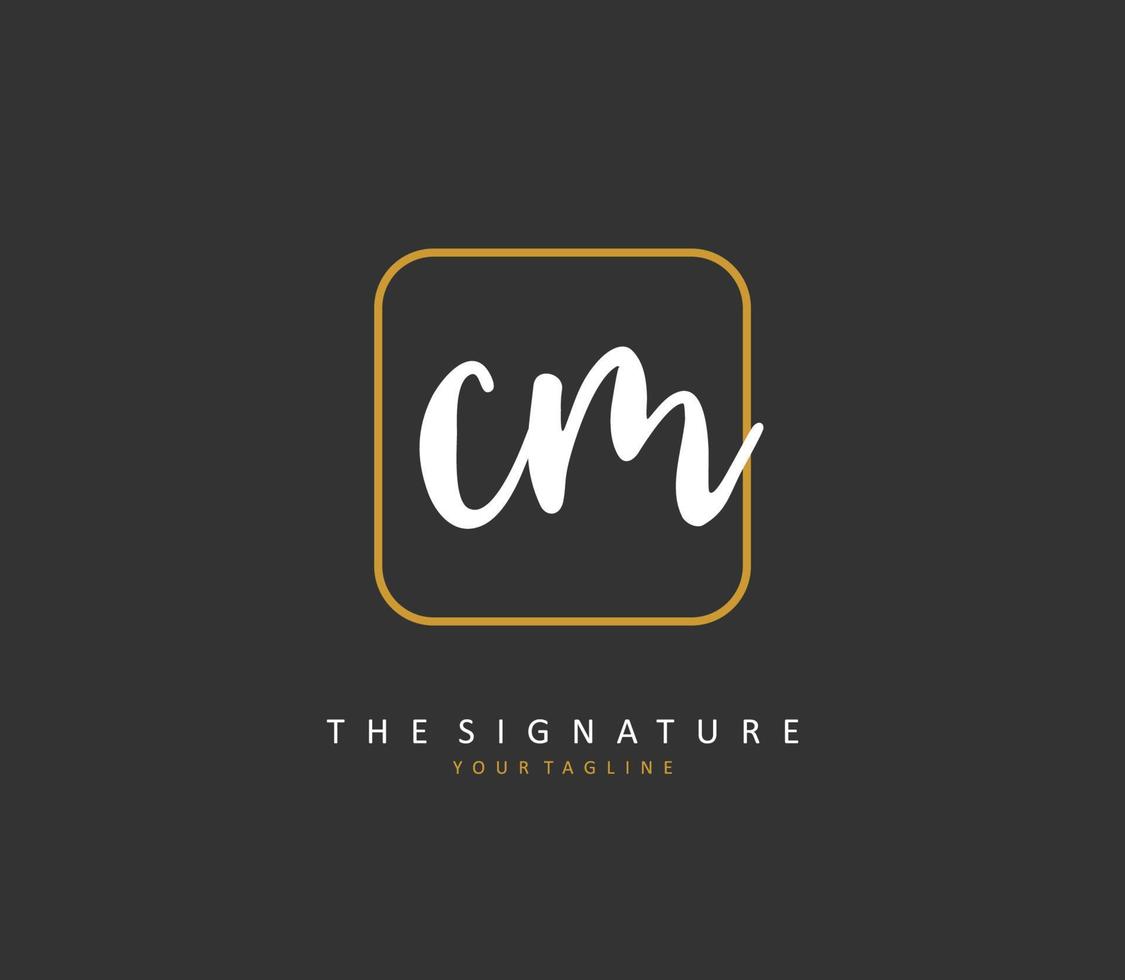 c m cm Initiale Brief Handschrift und Unterschrift Logo. ein Konzept Handschrift Initiale Logo mit Vorlage Element. vektor