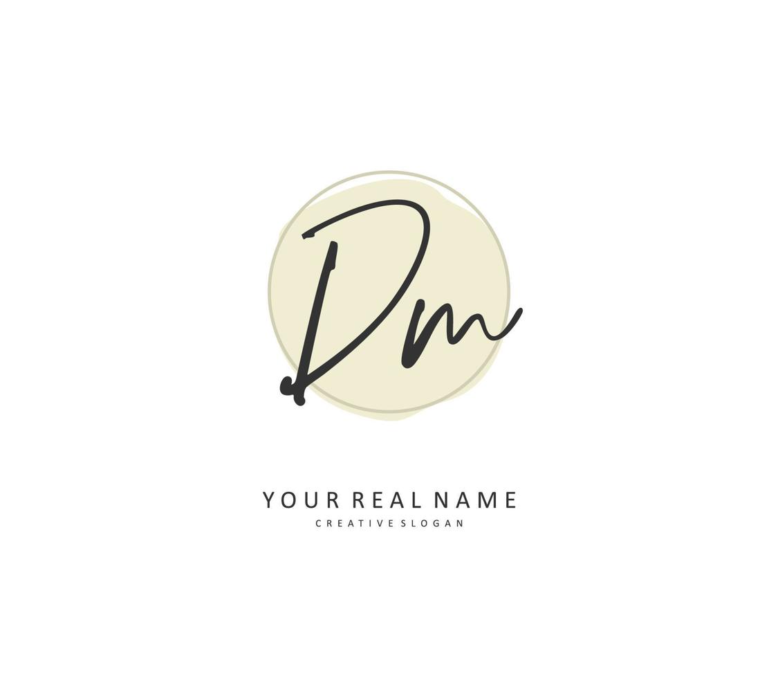 d m dm Initiale Brief Handschrift und Unterschrift Logo. ein Konzept Handschrift Initiale Logo mit Vorlage Element. vektor