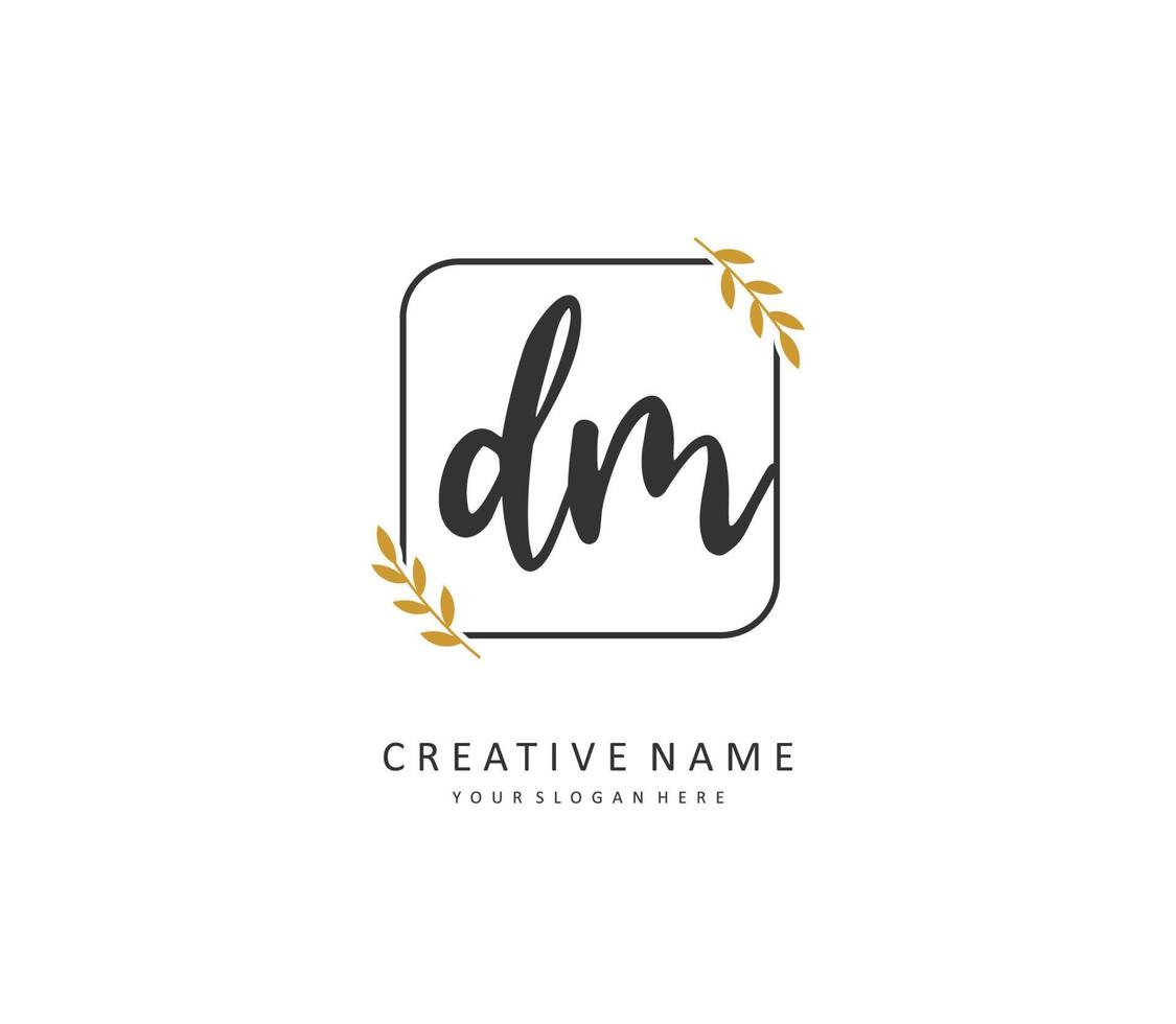 d m dm Initiale Brief Handschrift und Unterschrift Logo. ein Konzept Handschrift Initiale Logo mit Vorlage Element. vektor