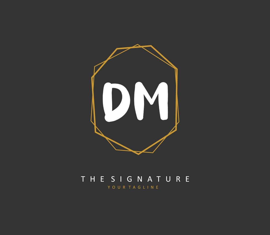 d m dm Initiale Brief Handschrift und Unterschrift Logo. ein Konzept Handschrift Initiale Logo mit Vorlage Element. vektor