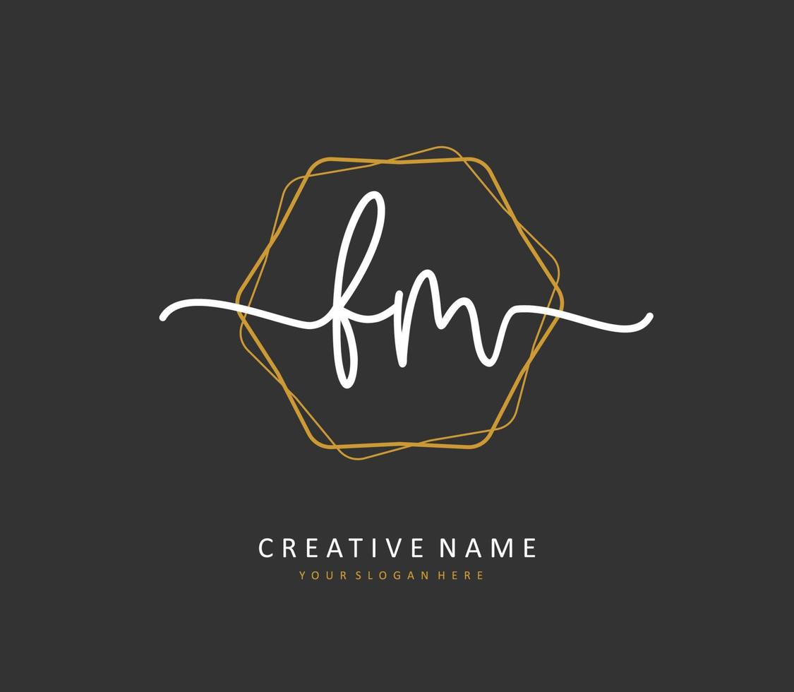 f m fm Initiale Brief Handschrift und Unterschrift Logo. ein Konzept Handschrift Initiale Logo mit Vorlage Element. vektor