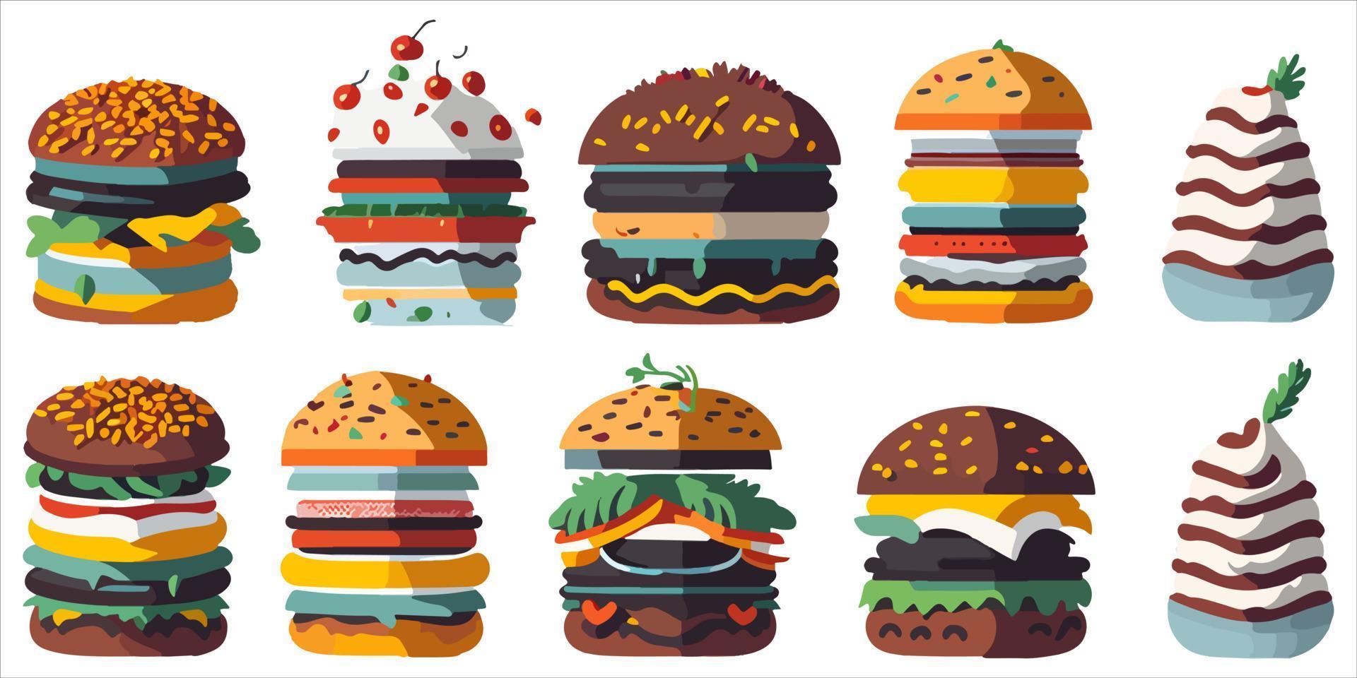 Vektor Illustration von Speck und Käse Burger