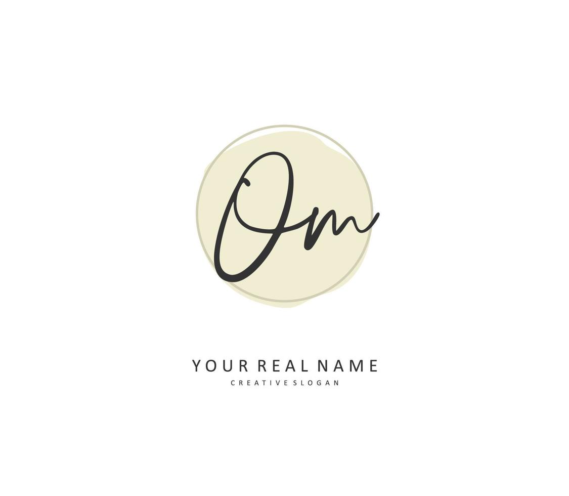 Ö m om Initiale Brief Handschrift und Unterschrift Logo. ein Konzept Handschrift Initiale Logo mit Vorlage Element. vektor