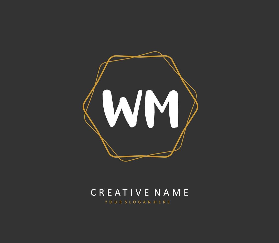 w m wm Initiale Brief Handschrift und Unterschrift Logo. ein Konzept Handschrift Initiale Logo mit Vorlage Element. vektor