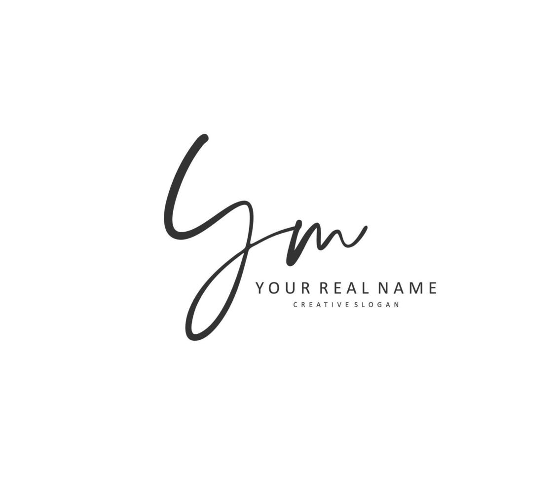 y m ym Initiale Brief Handschrift und Unterschrift Logo. ein Konzept Handschrift Initiale Logo mit Vorlage Element. vektor