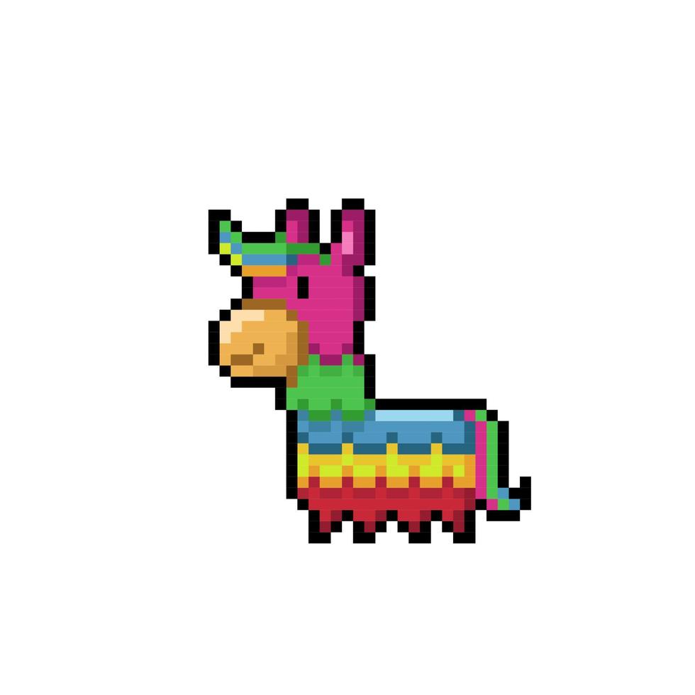 Pinata Pferd im Pixel Kunst Stil vektor