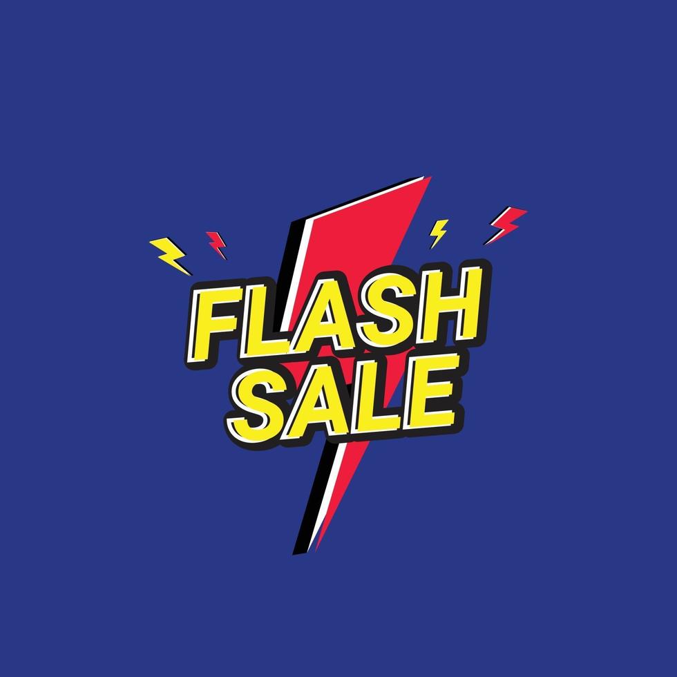 Flash-Verkauf Banner mit Donner Symbol blauen Hintergrund vektor