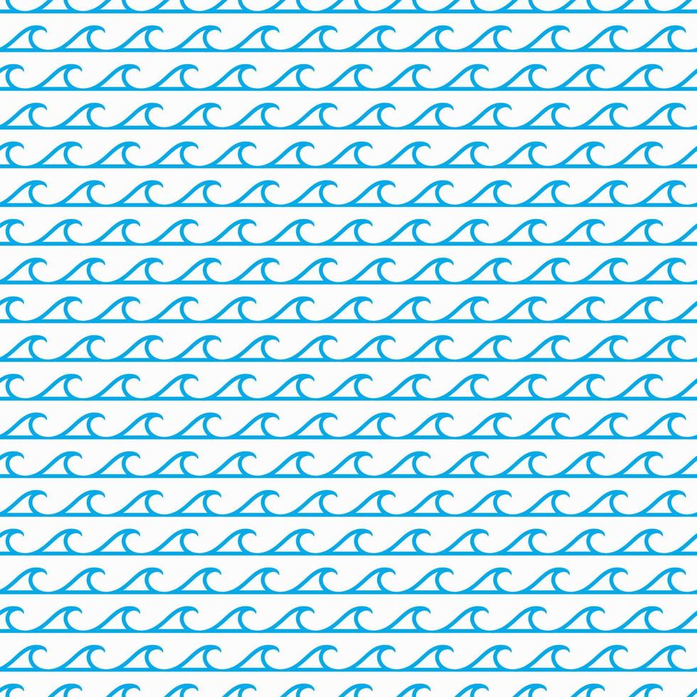 hav och hav blå linje vågor sömlös mönster vektor