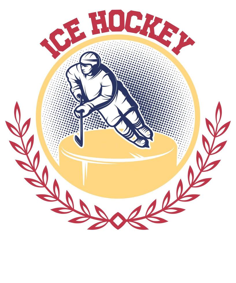 Eis Eishockey T-Shirt Design. vektor