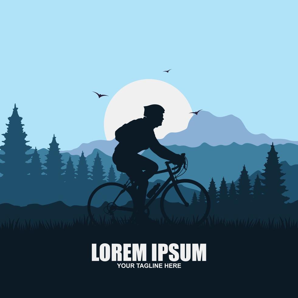 Mountainbike-Logo-Design-Vektor-Vorlage vektor