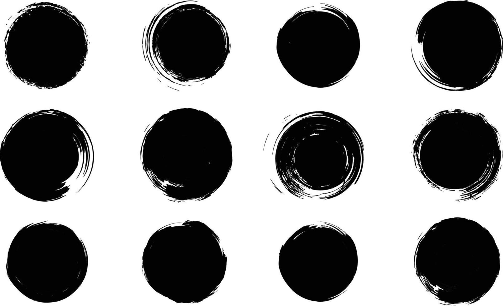 uppsättning av svart måla, bläck, grunge, smutsig borsta slag. vektor