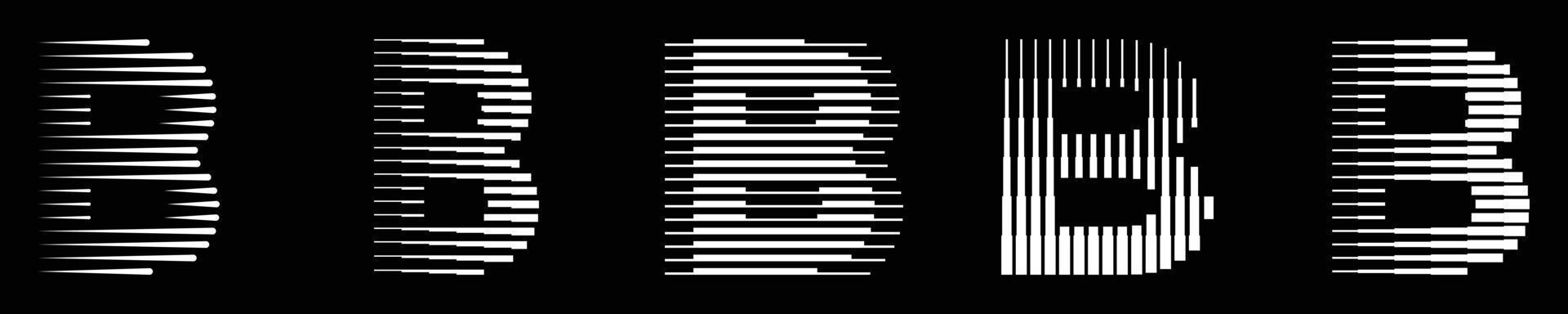 uppsättning monogram logotyp brev b rader abstrakt modern konst vektor illustration