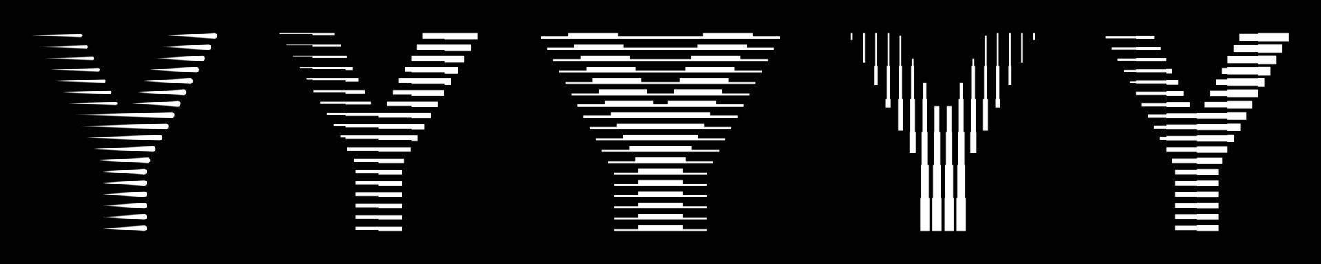 uppsättning monogram logotyp brev y rader abstrakt modern konst vektor illustration