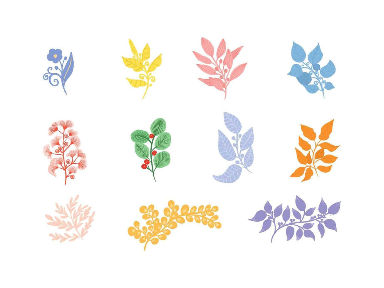 Hand gezeichnet Frühling Blume Sammlung Vektor Illustration