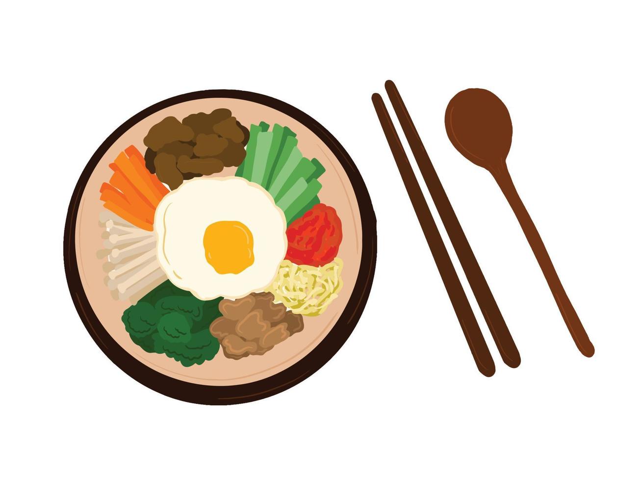 Vektor handgemalt eben Design Koreanisch Essen Illustration