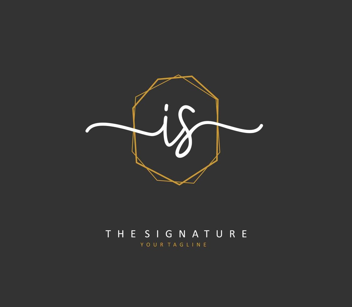 jag s är första brev handstil och signatur logotyp. en begrepp handstil första logotyp med mall element. vektor