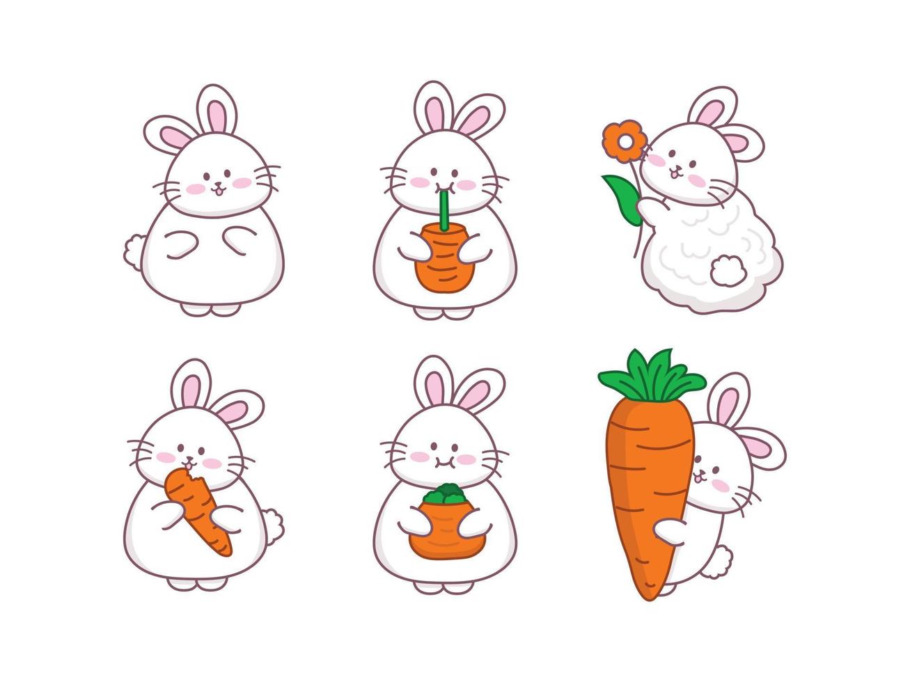 söt kanin tecknad serie karaktär vektor