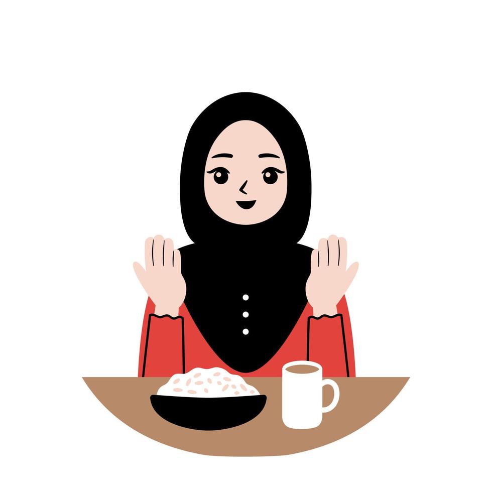 Muslim Menschen beten Vor Essen vektor