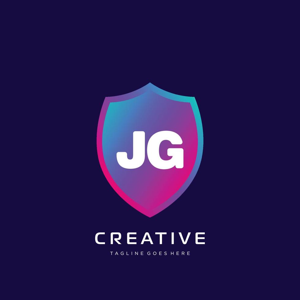 jg Initiale Logo mit bunt Vorlage Vektor. vektor