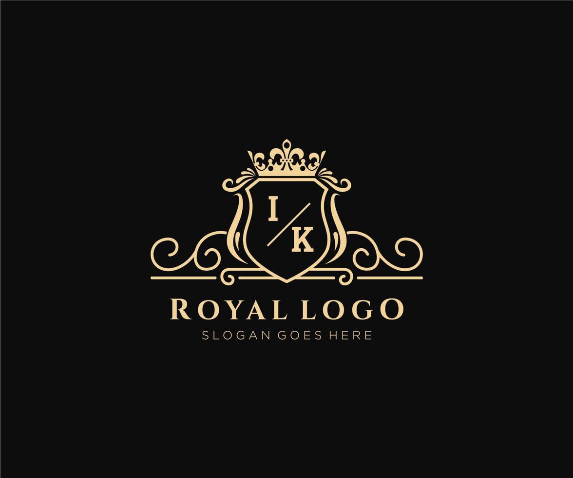 Initiale ich k Brief luxuriös Marke Logo Vorlage, zum Restaurant, Königtum, Boutique, Cafe, Hotel, heraldisch, Schmuck, Mode und andere Vektor Illustration.