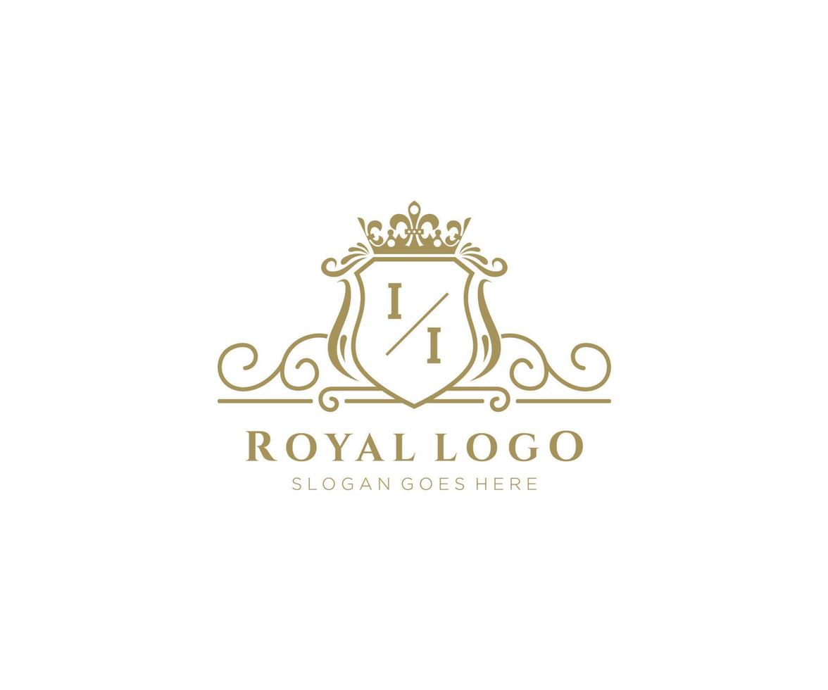 Initiale ii Brief luxuriös Marke Logo Vorlage, zum Restaurant, Königtum, Boutique, Cafe, Hotel, heraldisch, Schmuck, Mode und andere Vektor Illustration.