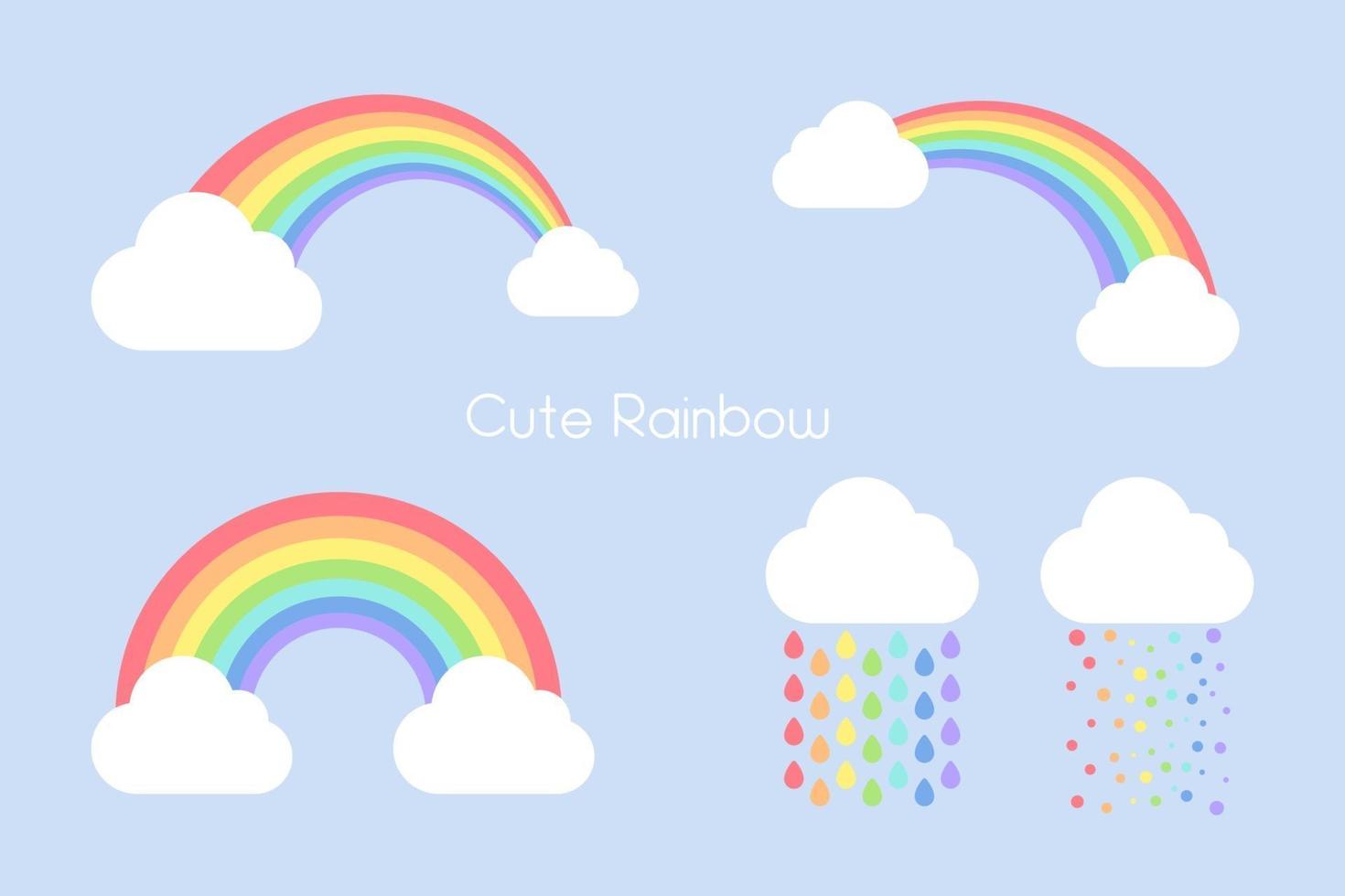 süßes Regenbogenset vektor