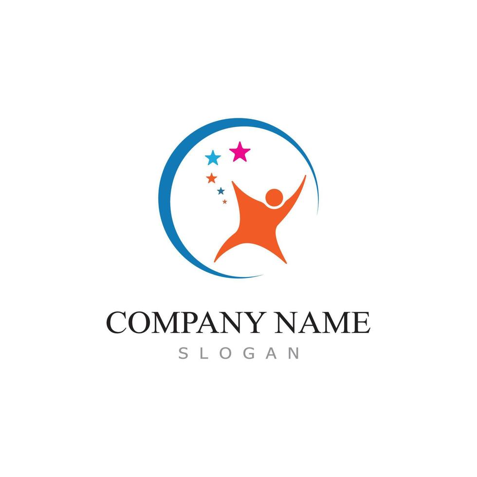 Star Menschen Logo Design mit Vektor Illustration Vorlage
